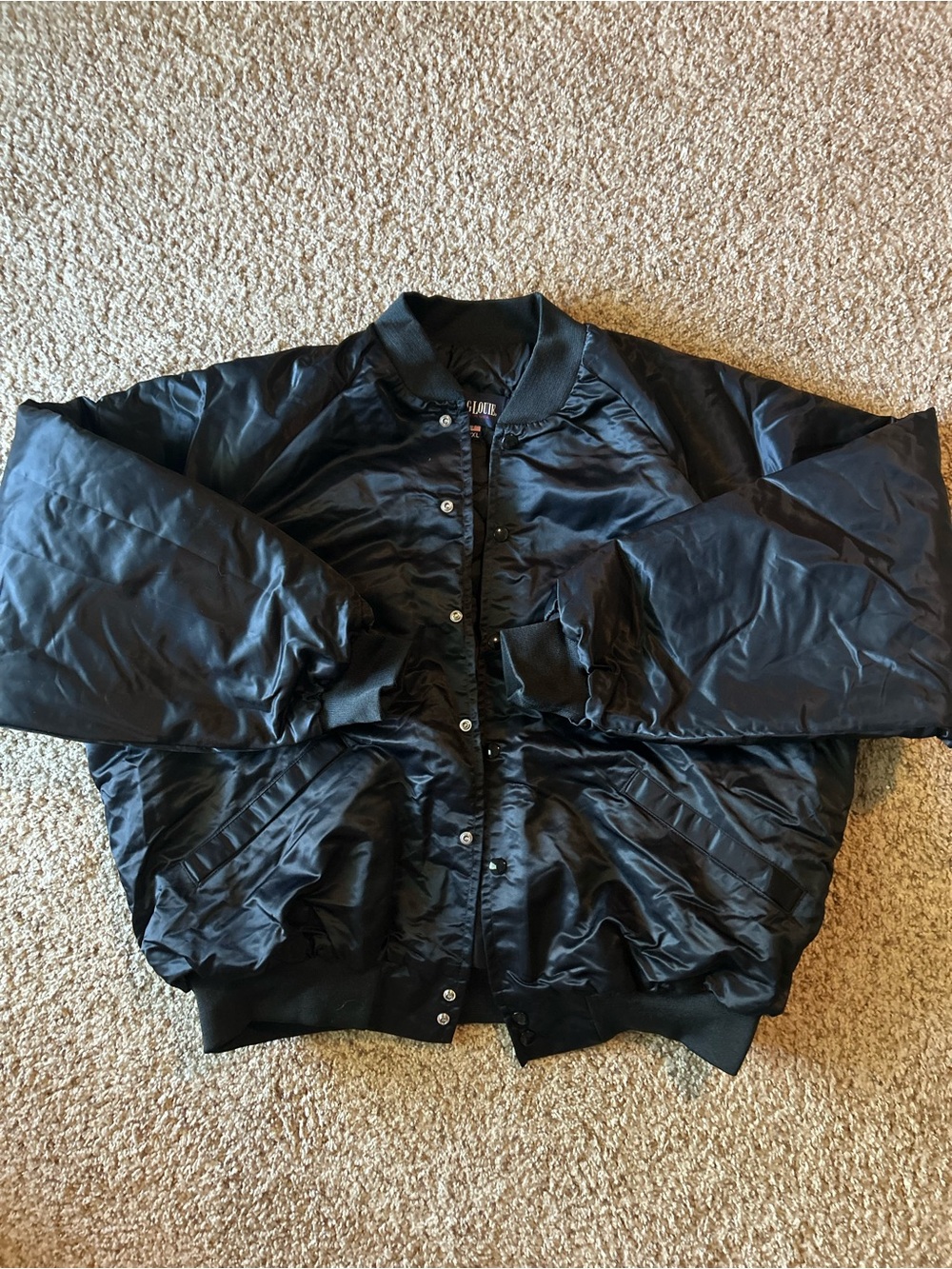 Black Bomber Jacket - King Louie Classic Satin Varsity